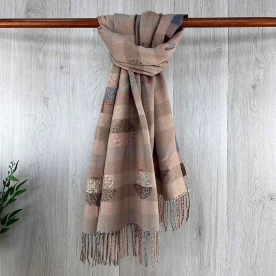 Tree Print Winter Wrap/ Scarf - Beige