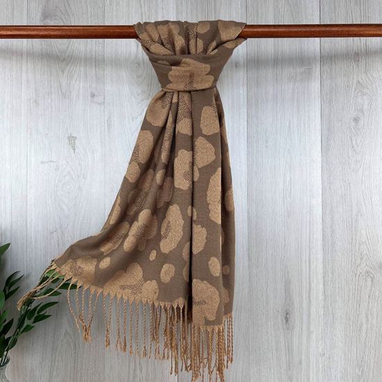 Reversible Leopard-Print Winter Scarf - Brown or Camel