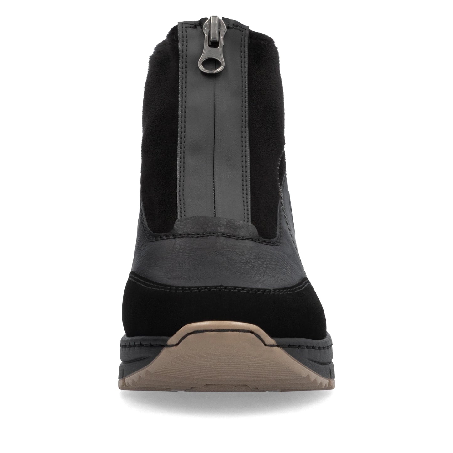 Rieker Ladies Wide Fitting Front Zip Boots N6361 - Black