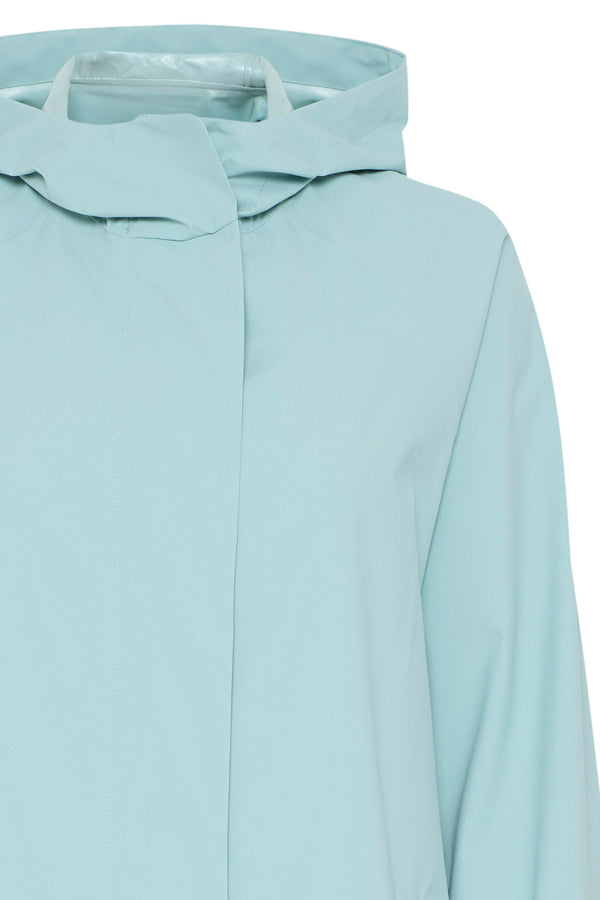 Fransa Light Weight Hooded Jacket  - Aqua