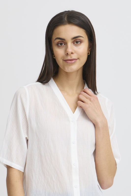 Fransa Vina Short Sleeved blouse - White