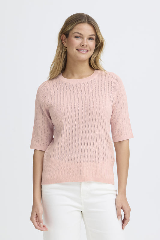 Fransa Cammy 100% Cotton Pullover - Rose Pink