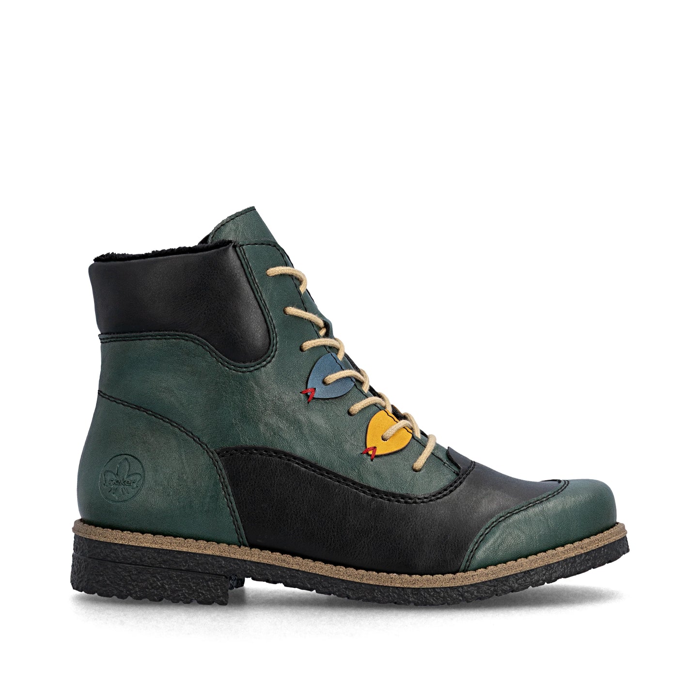Rieker Zip & Lace Boots 73510 - Green