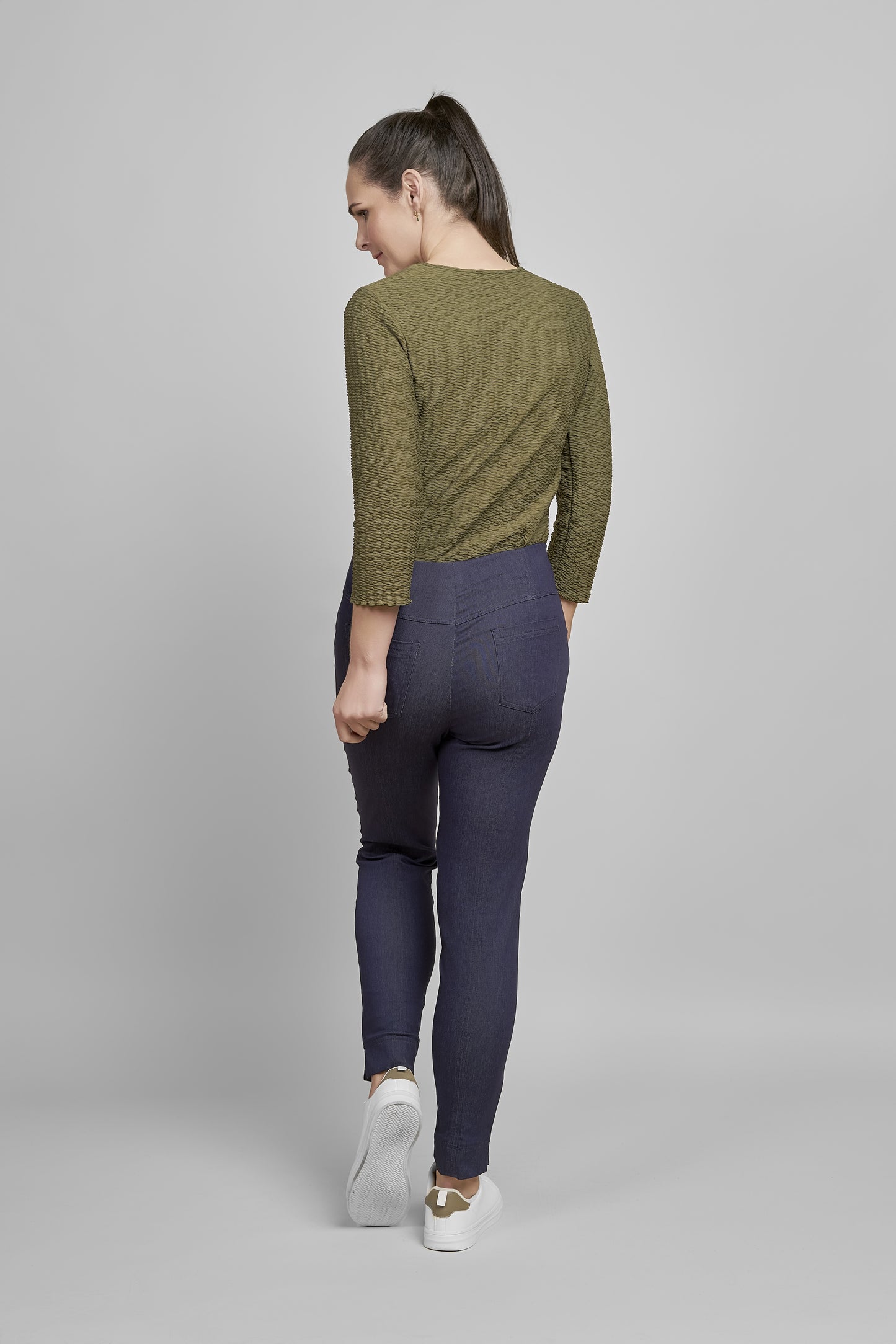 Pinns Begonia 226CT Ankle Grazer 27" Stretch Trousers - Dark Denim