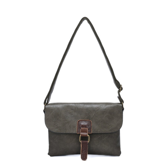 Cassie Vegan Leather Shoulder Bag with Two Compartments - Choice of colours