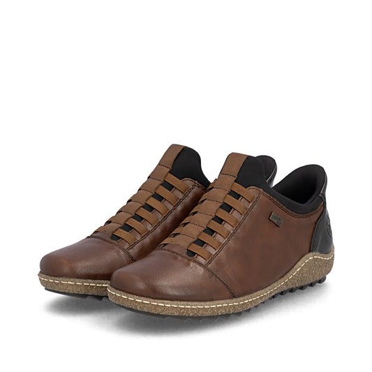 Rieker Tex L7562 Leather Elasticated Ready2Go Shoes - Brown