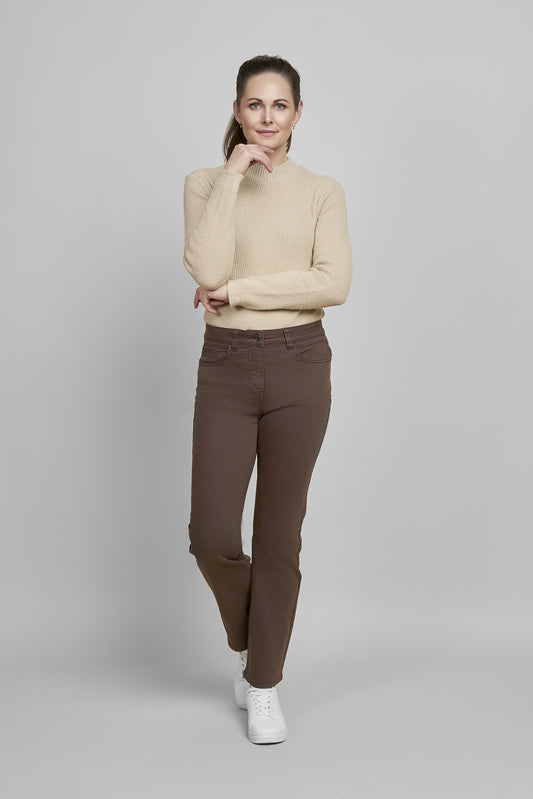 Pinns Super Stretch Straight Leg 29" Jeans 383T - Chocolate