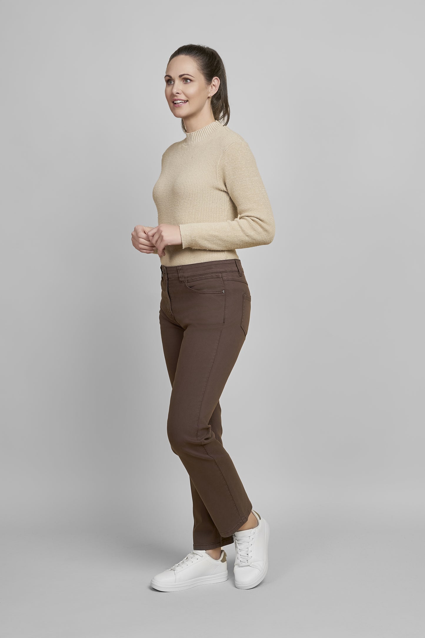 Pinns Super Stretch Straight Leg 29" Jeans 383T - Chocolate