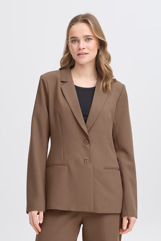 Fransa Abigail Smart Blazer - Desert Taupe