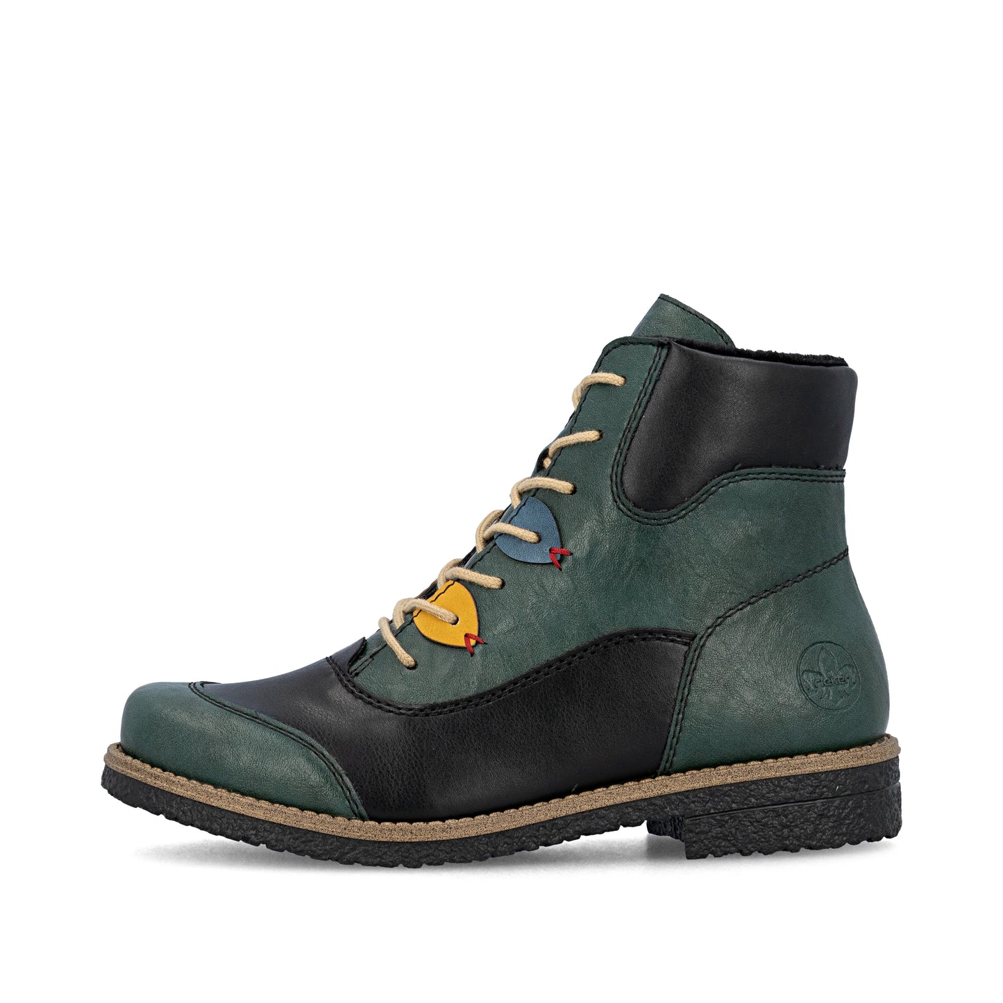 Rieker Zip & Lace Boots 73510 - Green