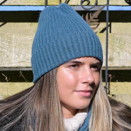 POM Sequin Ribbed Beanie Hat - Teal or Magneta