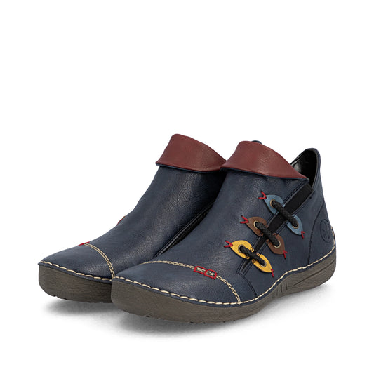 Rieker Boots with Zipper 72581 -  Navy