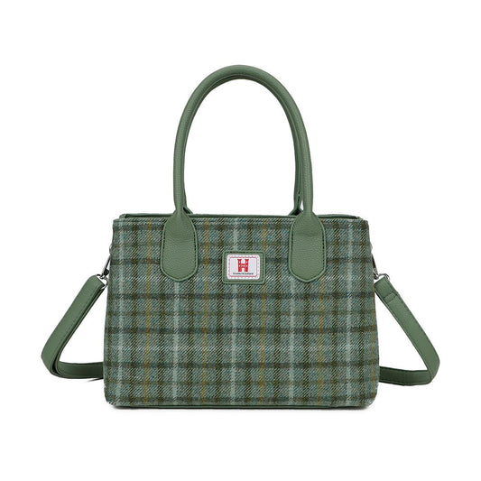 Strathurie Tweed Check Handbag - Green