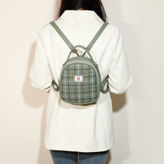 Strathurie Tweed Green Check Multiway Backpack 288-4