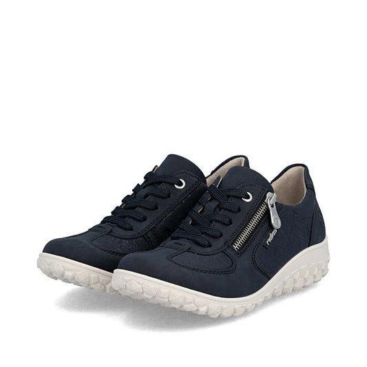 Rieker 59501-14 Ladies Lace Up Trainers  - Navy