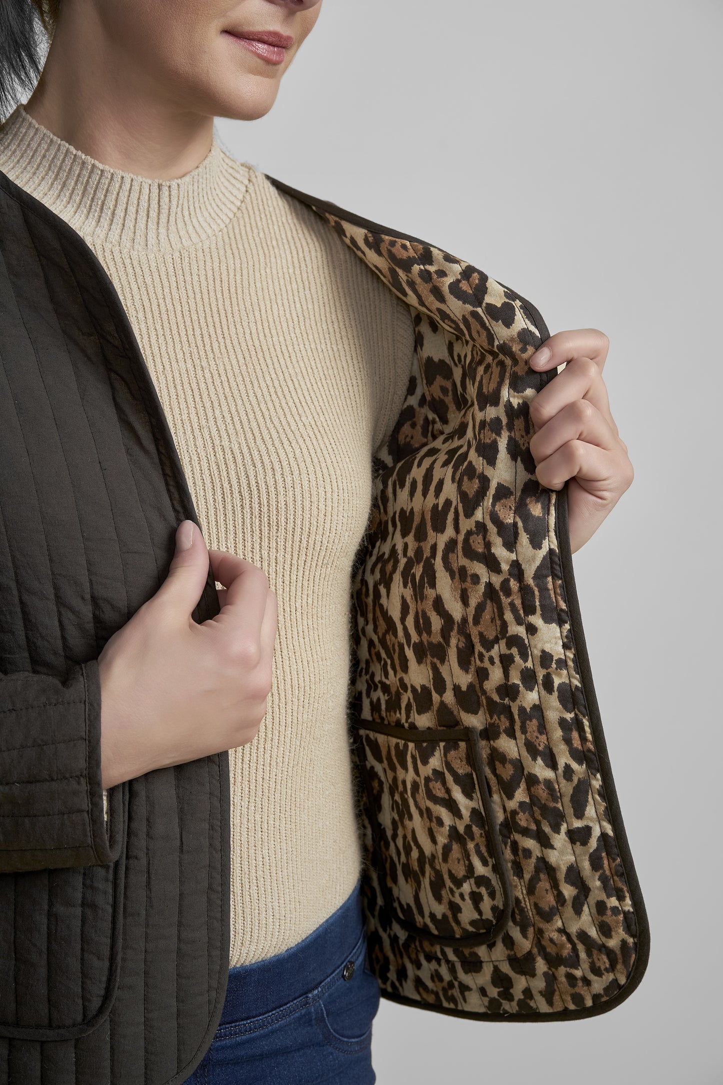 Pinns Quilted Animal Reversible Jacket - Black