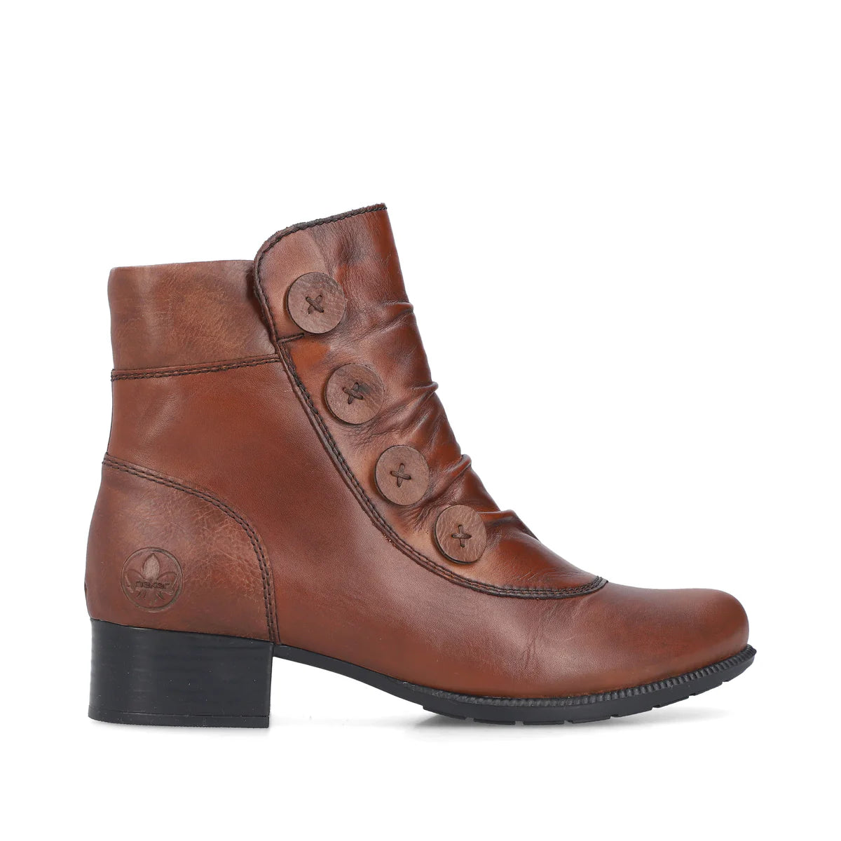 Rieker Ruched Leather Boots 78659 - Brown