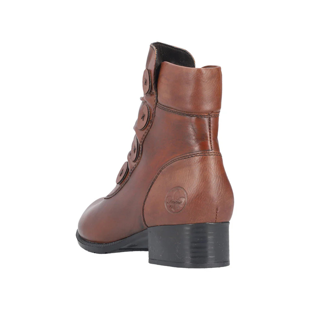 Rieker Ruched Leather Boots 78659 - Brown