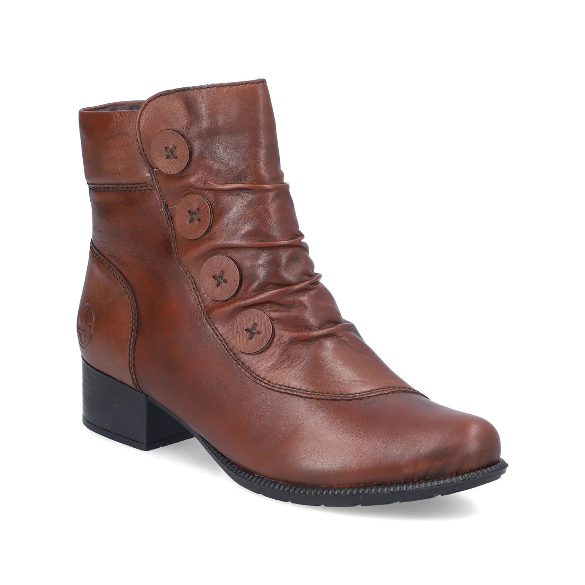 Rieker Ruched Leather Boots 78659 - Brown