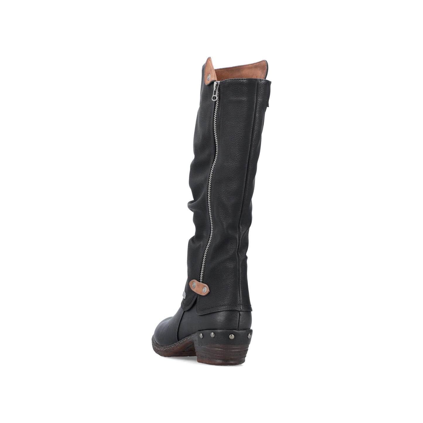 Rieker Ladies Tall Zip Boots 93655 - Black