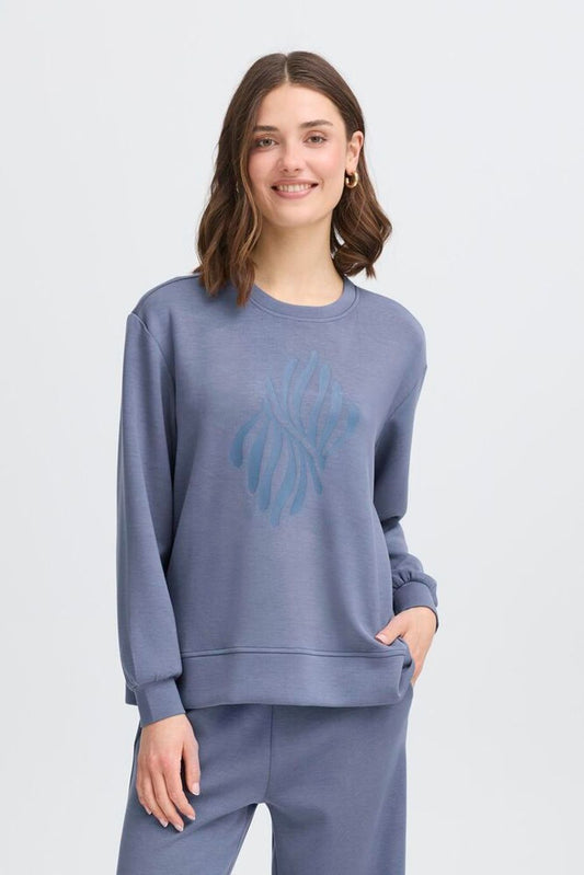 Fransa Aurora Sweatshirt - Sea Blue