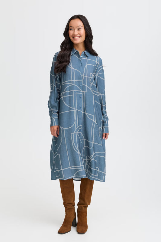 Fransa Daphne Dress - Sea Blue