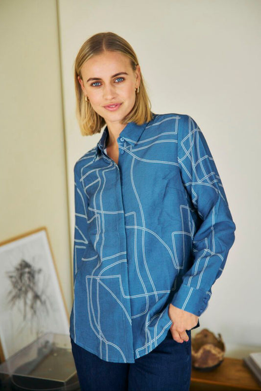 Fransa Daphne Shirt - Sea Blue