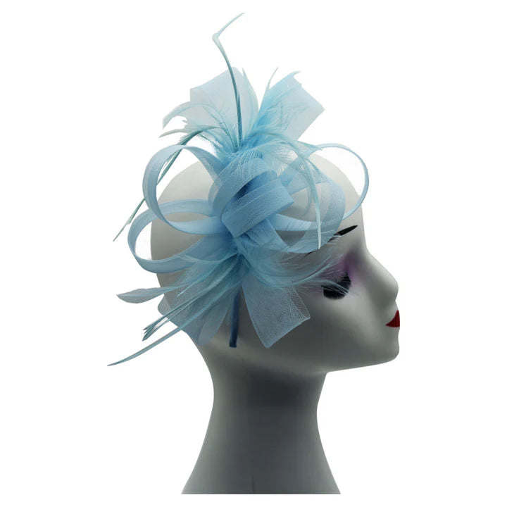 Loop Bow Fascinator with Feathers - Choice of colours