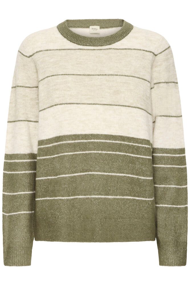 Fransa Ellis Striped Pullover - Green