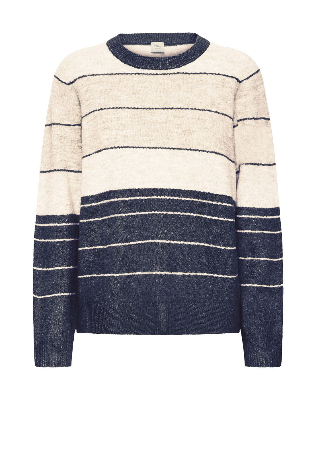 Fransa Ellis Striped Pullover - Navy Blue