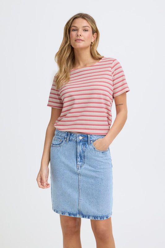 Fransa Josie Top - Lotus Stripe Pink