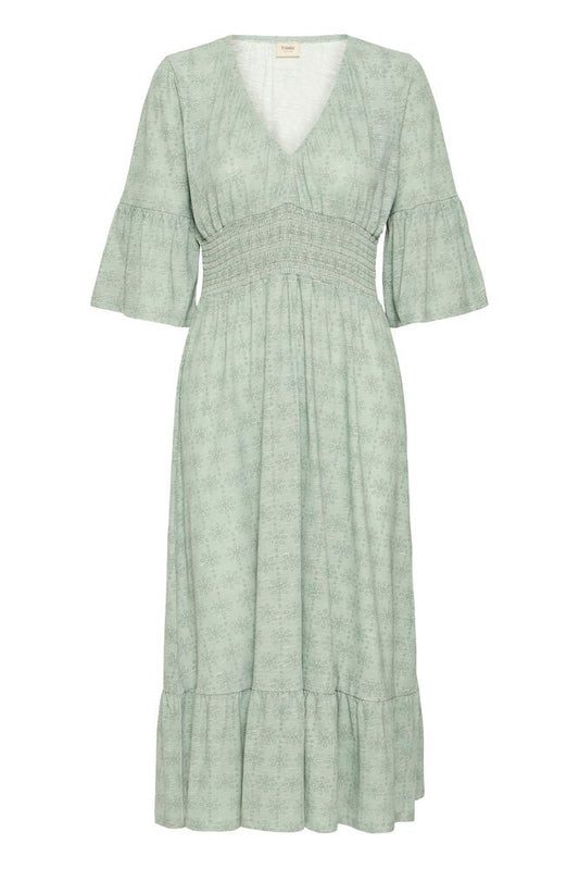 Fransa Sania Print Dress - Sage Green