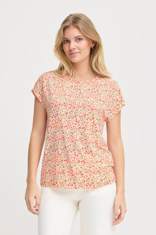 Fransa Seen Tee - Pink Cayenne Art