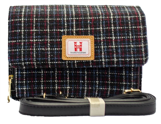 Strathurie Tweed Black Mist Crossbody Purse Bag H0263