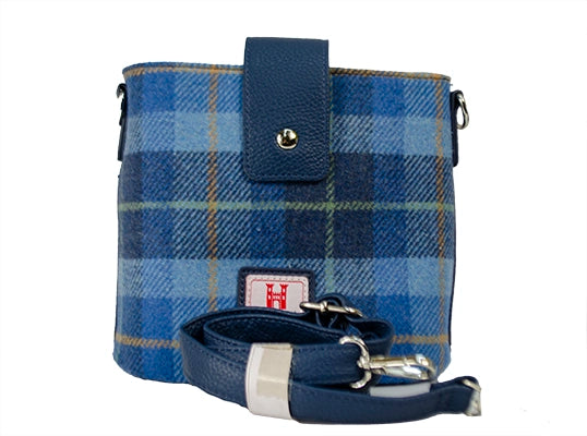Strathurie Tweed Skye Blue Tab Top Shoulder Bag H2303