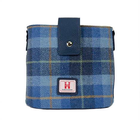 Strathurie Tweed Skye Blue Tab Top Shoulder Bag H2303