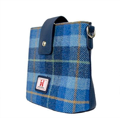 Strathurie Tweed Skye Blue Tab Top Shoulder Bag H2303