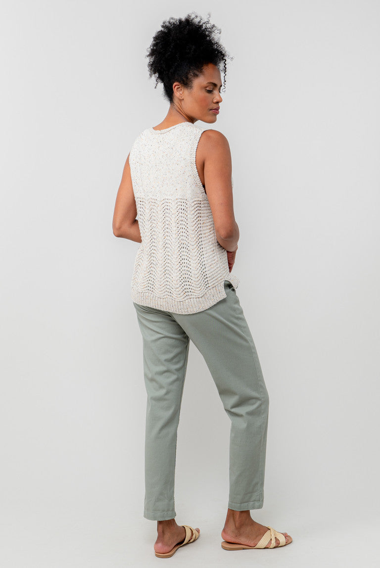 Lily & Me Aelia Oatmeal Pointelle Knit Tank