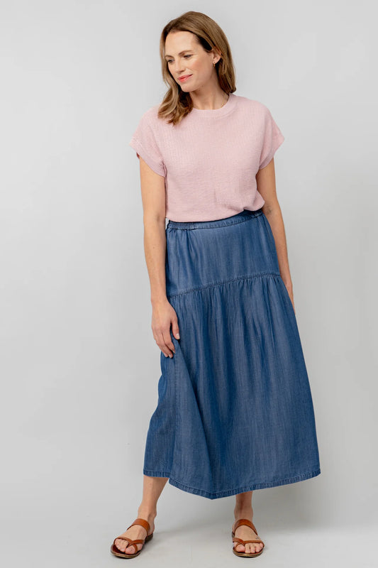 Lily & Me Frances Tencel Denim Skirt