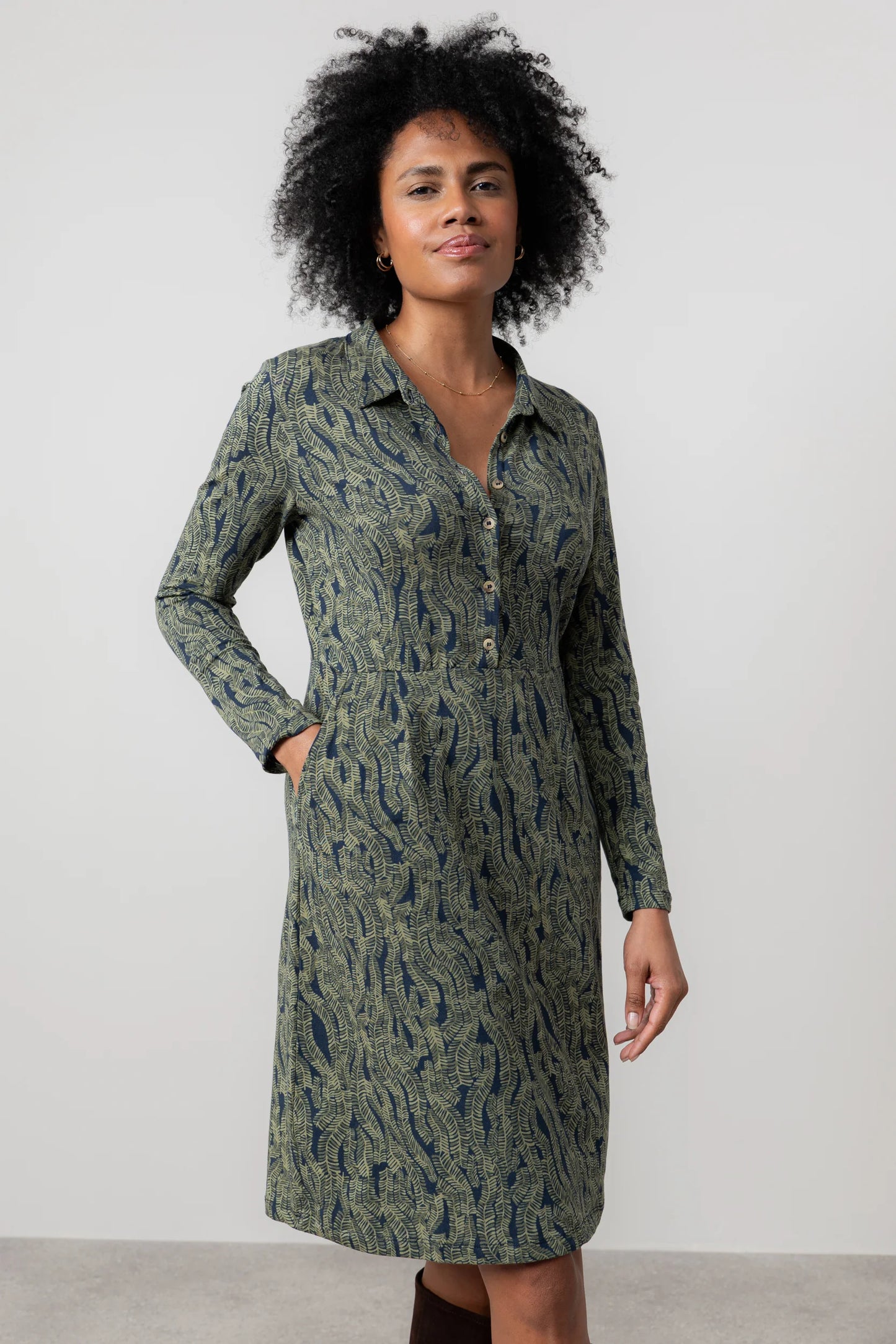 Lily & Me Elmore Dress Foliage - Olive Green
