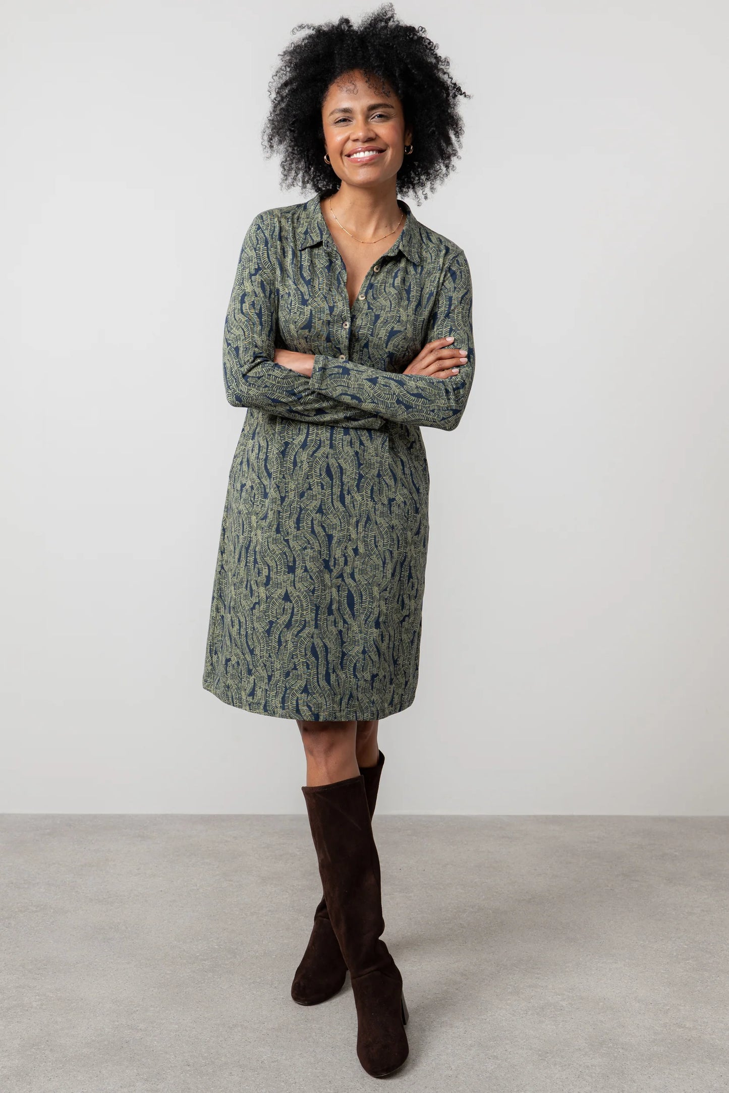 Lily & Me Elmore Dress Foliage - Olive Green