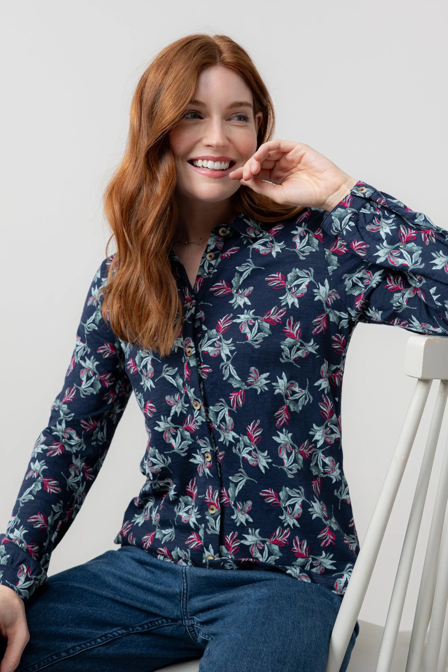 Lily & Me Bowbridge Shirt Foliage - Navy