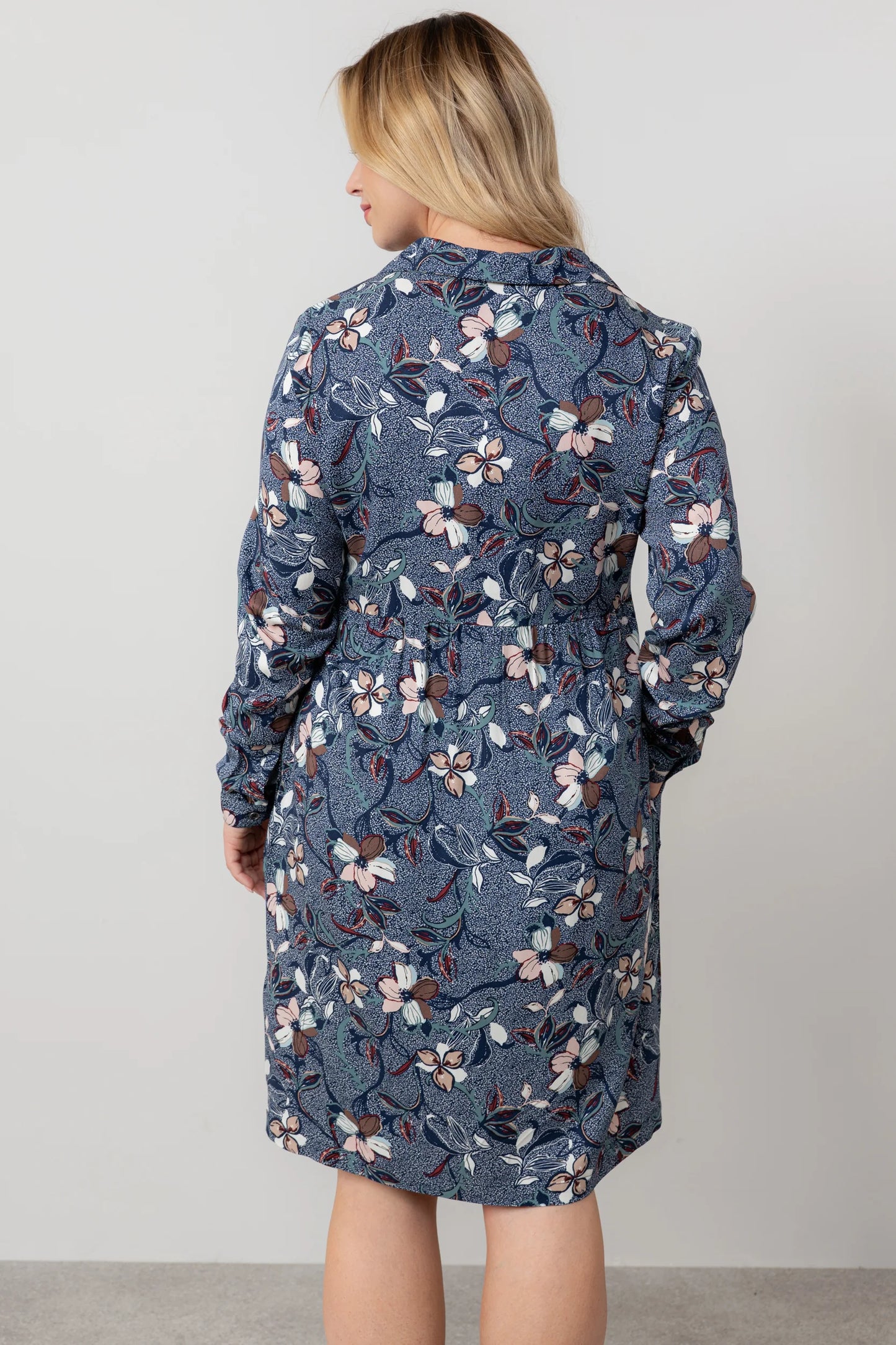 Lily & Me Emma Printed Shift Dress Shibori - Navy