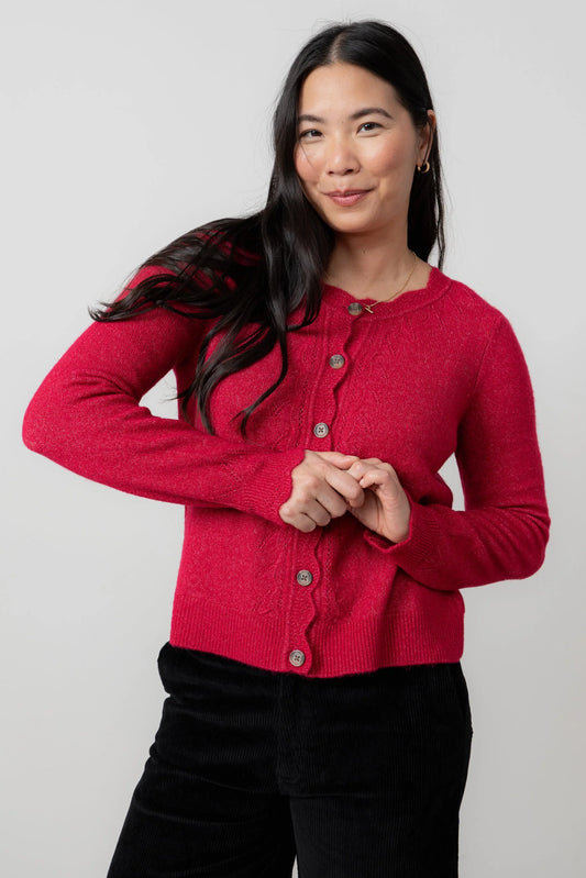 Lily & Me Layla Cardigan - Scarlett Pink