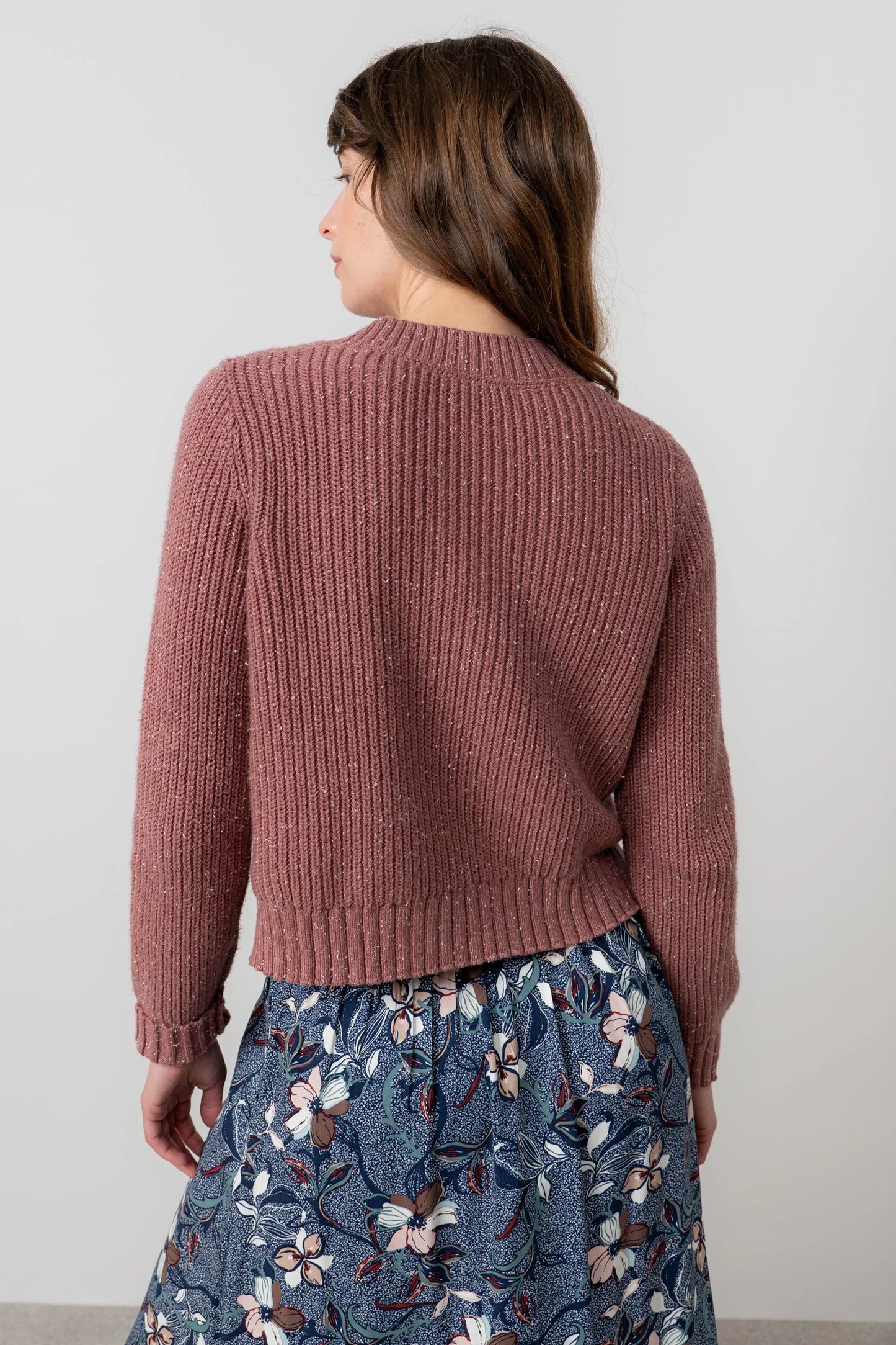 Lily & Me June Ribbed Cardigan - Antique Rose