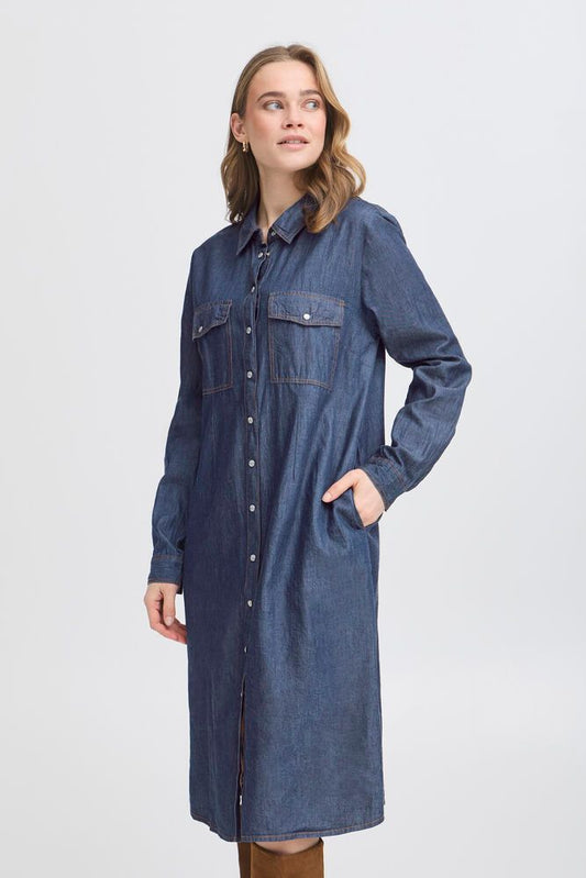 Fransa Larissa Denim Midi Dress