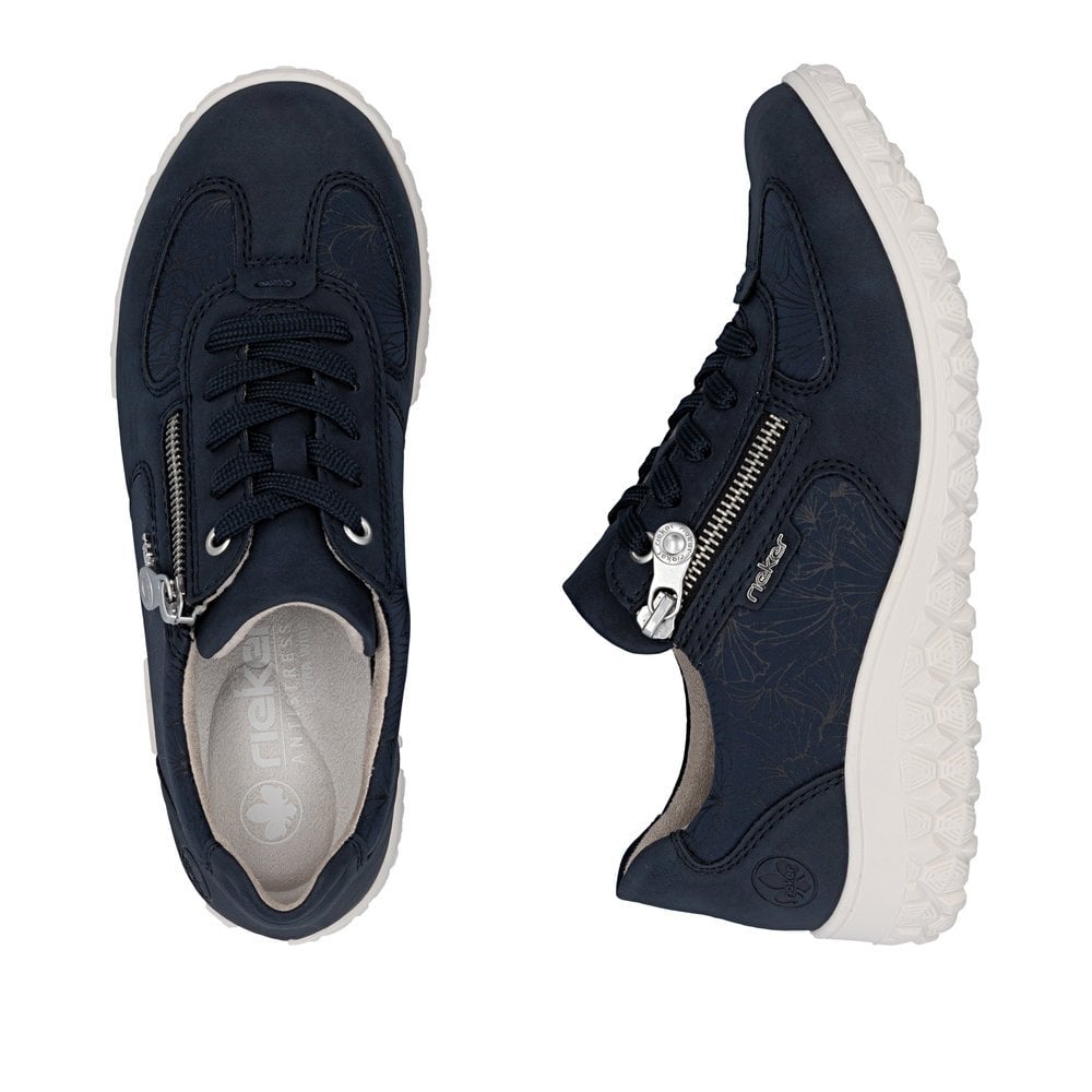 Rieker 59501 Ladies Lace Up Trainers  - Navy