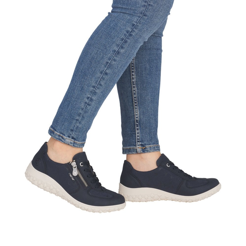 Rieker 59501 Ladies Lace Up Trainers  - Navy
