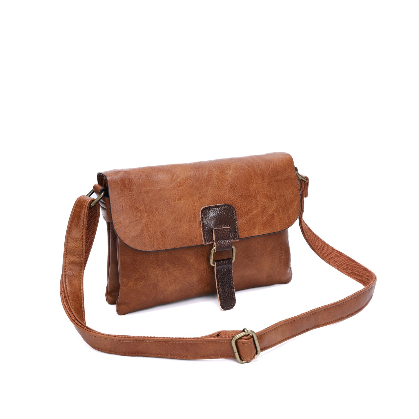 Cassie Vegan Leather Shoulder Bag with Two Compartments - Choice of colours