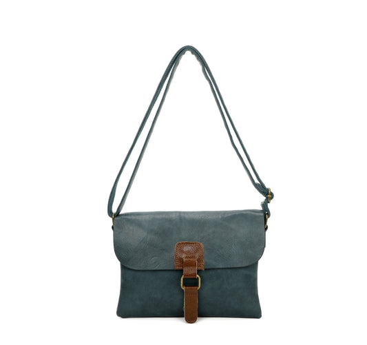 Cassie Vegan Leather Shoulder Bag with Two Compartments - Choice of colours